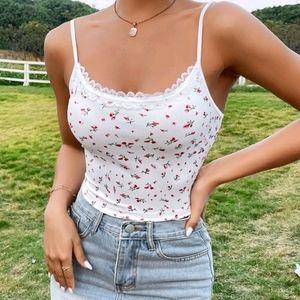 White floral tank top